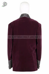 Burgundy Velvet Dinner Jacket Smoking Jackets